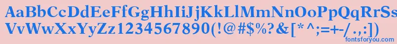 フォントAustinBold – ピンクの背景に青い文字