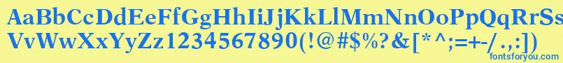 Czcionka AustinBold – niebieskie czcionki na żółtym tle