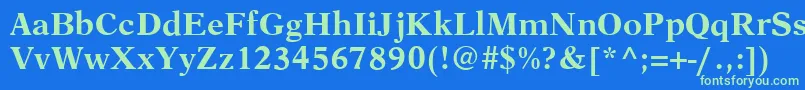 AustinBold Font – Green Fonts on Blue Background