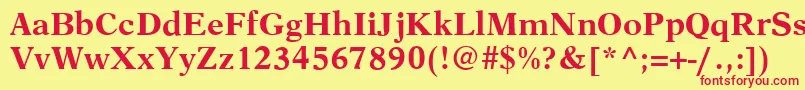 AustinBold Font – Red Fonts on Yellow Background