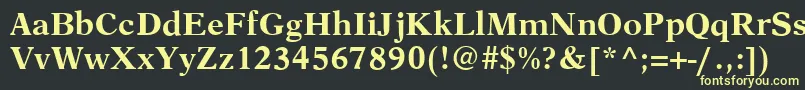 フォントAustinBold – 黒い背景に黄色の文字