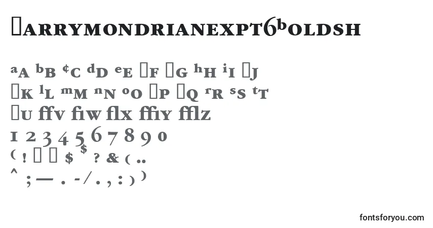 A fonte Garrymondrianexpt6Boldsh – alfabeto, números, caracteres especiais