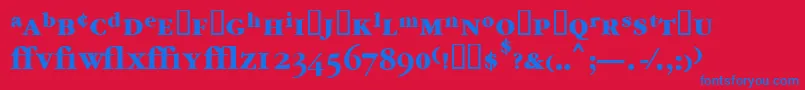Garrymondrianexpt6Boldsh Font – Blue Fonts on Red Background