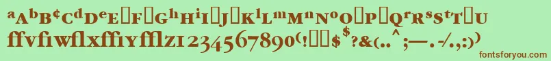 Шрифт Garrymondrianexpt6Boldsh – коричневые шрифты на зелёном фоне