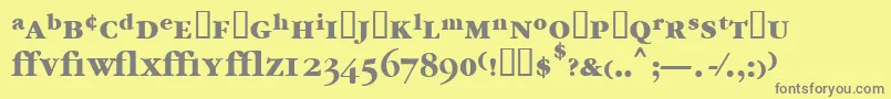 Garrymondrianexpt6Boldsh-Schriftart – Graue Schriften auf gelbem Hintergrund
