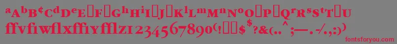 フォントGarrymondrianexpt6Boldsh – 赤い文字の灰色の背景