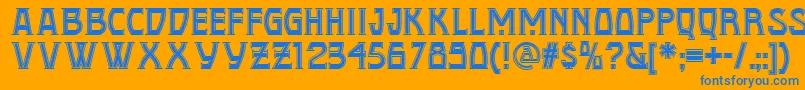 フォントConquistadorman – オレンジの背景に青い文字