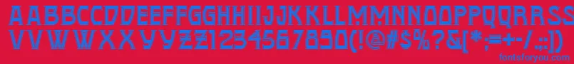Conquistadorman Font – Blue Fonts on Red Background