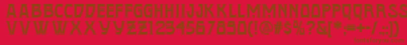 Conquistadorman Font – Brown Fonts on Red Background
