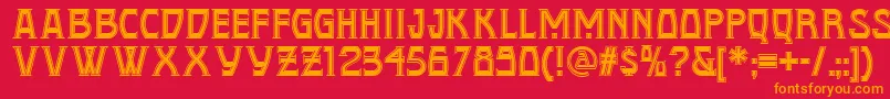 Conquistadorman Font – Orange Fonts on Red Background