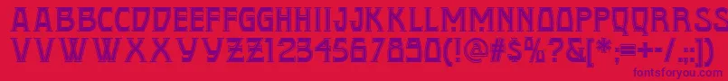 Conquistadorman Font – Purple Fonts on Red Background