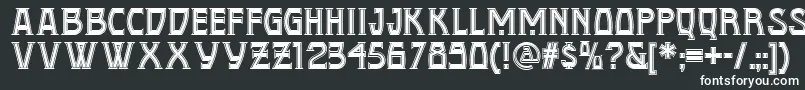 Conquistadorman-fontti – valkoiset fontit mustalla taustalla