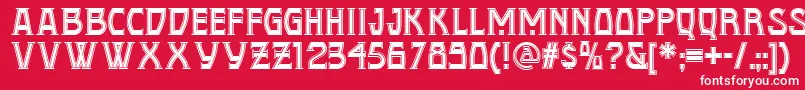 フォントConquistadorman – 赤い背景に白い文字