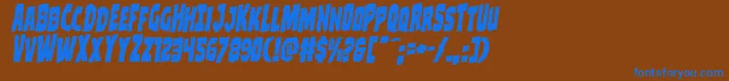 Clubberlangrotalic Font – Blue Fonts on Brown Background