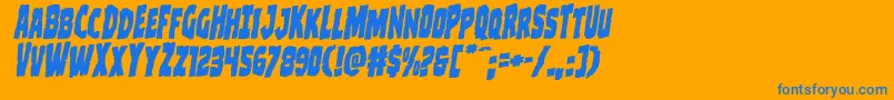 Clubberlangrotalic Font – Blue Fonts on Orange Background