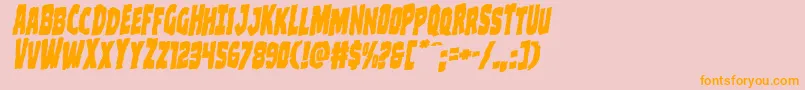 Clubberlangrotalic-Schriftart – Orangefarbene Schriften auf rosa Hintergrund