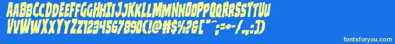 Clubberlangrotalic Font – Yellow Fonts on Blue Background