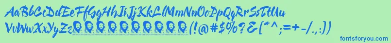 CienfuegosDemoFont-Schriftart – Blaue Schriften auf grünem Hintergrund