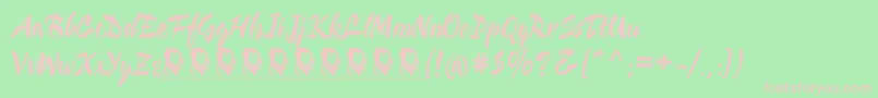 フォントCienfuegosDemoFont – 緑の背景にピンクのフォント