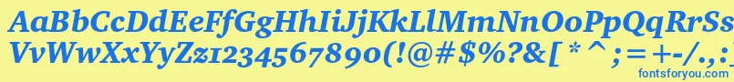 CharterblackoscItalic Font – Blue Fonts on Yellow Background