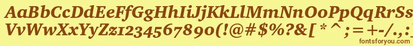 fuente CharterblackoscItalic – Fuentes Marrones Sobre Fondo Amarillo