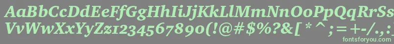 Шрифт CharterblackoscItalic – зелёные шрифты на сером фоне