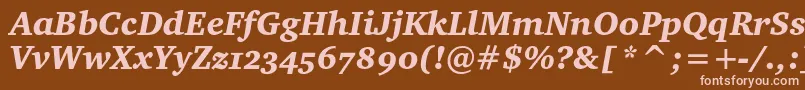 フォントCharterblackoscItalic – 茶色の背景にピンクのフォント