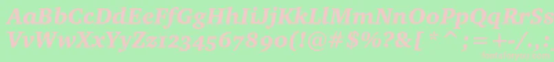 CharterblackoscItalic Font – Pink Fonts on Green Background