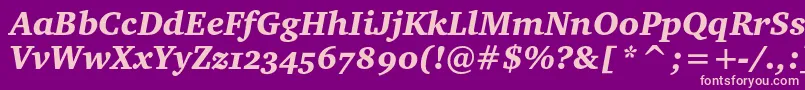 CharterblackoscItalic Font – Pink Fonts on Purple Background