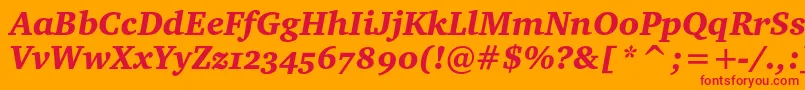 フォントCharterblackoscItalic – オレンジの背景に赤い文字