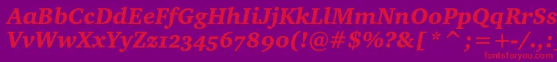 Шрифт CharterblackoscItalic – красные шрифты на фиолетовом фоне