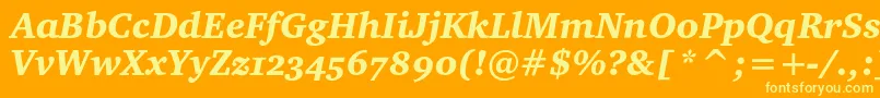 Czcionka CharterblackoscItalic – żółte czcionki na pomarańczowym tle