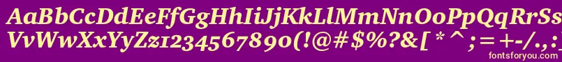 CharterblackoscItalic Font – Yellow Fonts on Purple Background