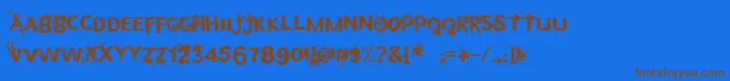 Bulletinyourhead Font – Brown Fonts on Blue Background