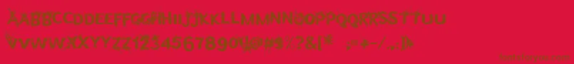 Bulletinyourhead Font – Brown Fonts on Red Background