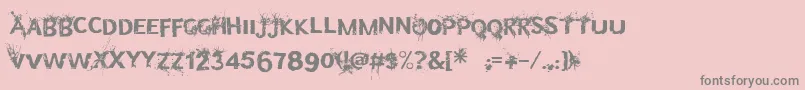 Weitere Informationen zur Bulletinyourhead-Schriftart Bulletinyourhead-Schriftart – Graue Schriften auf rosa Hintergrund