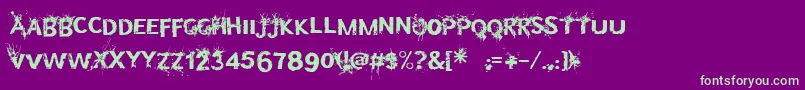 Bulletinyourhead Font – Green Fonts on Purple Background
