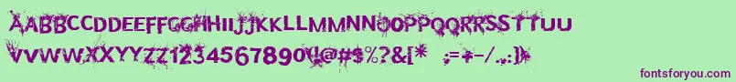 Шрифт Bulletinyourhead – фиолетовые шрифты на зелёном фоне