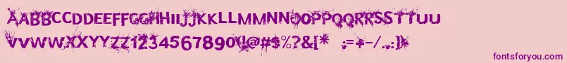 フォントBulletinyourhead – ピンクの背景に紫のフォント