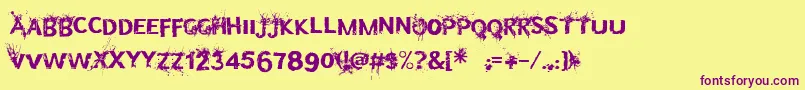 Bulletinyourhead Font – Purple Fonts on Yellow Background