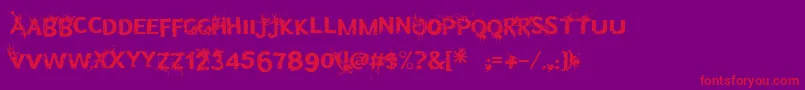 Bulletinyourhead Font – Red Fonts on Purple Background