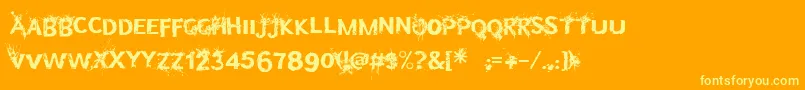 Bulletinyourhead Font – Yellow Fonts on Orange Background