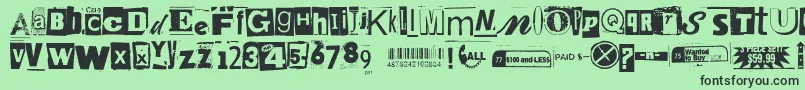 Anonymousclippings Font – Black Fonts on Green Background