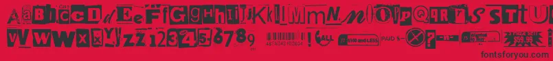 Anonymousclippings Font – Black Fonts on Red Background