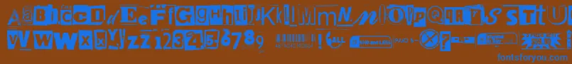 Anonymousclippings Font – Blue Fonts on Brown Background