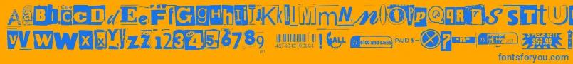 Anonymousclippings Font – Blue Fonts on Orange Background