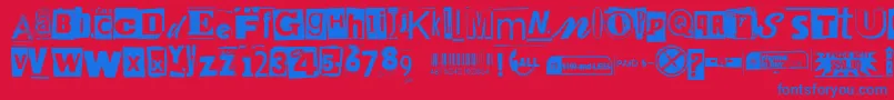 Anonymousclippings Font – Blue Fonts on Red Background
