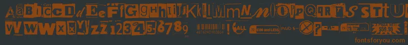 Anonymousclippings-Schriftart – Braune Schriften auf schwarzem Hintergrund