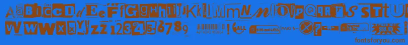 Anonymousclippings Font – Brown Fonts on Blue Background
