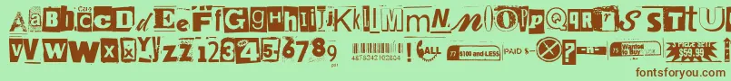 Anonymousclippings Font – Brown Fonts on Green Background